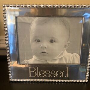 Mariposa Silver 'Blessed' Beaded Frame